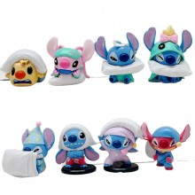 8pcs/set Stitch Pillow Fight Series anime figures(...