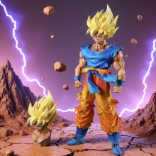 Dragon Ball Super Saiyan Son Goku anime figure 2 heads