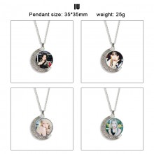IU Lee Ji Eun star Two-sided Rotatable Round Cryst...