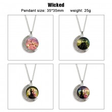 Wicked anime Two-sided Rotatable Round Crystal Nec...