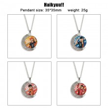 Haikyuu anime Two-sided Rotatable Round Crystal Ne...