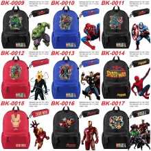 Super Hero Iron Spider-man Super Man Batman backpack bag + pen bag