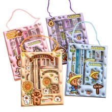 Labubu anime Stationery Set with Pencil Eraser Set