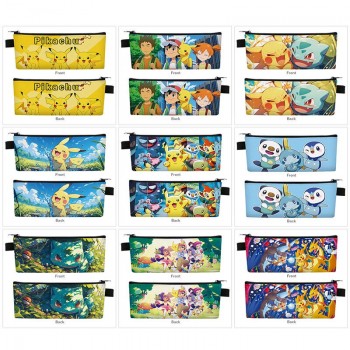 Pokemon anime PU zipper pen case pencil bag