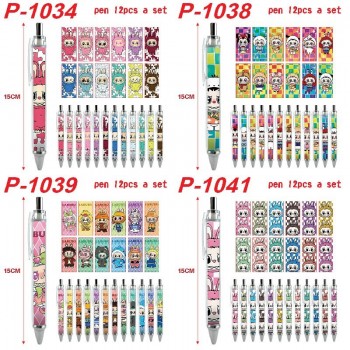 Labubu anime ballpoint pen ball pens(12pcs a set)