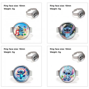 Stitch anime adjustable rings