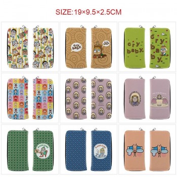 Crybaby anime long zipper wallets purse