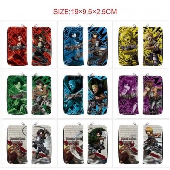 Attack on Titan anime long zipper wallet purse