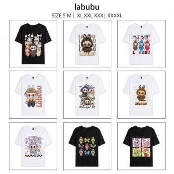 Labubu anime summer short sleeve cotton t-shirts