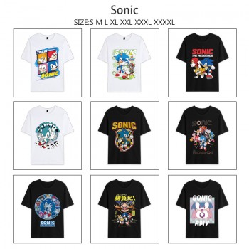 Sonic the Hedgehog anime summer short sleeve cotton t-shirts