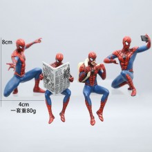 4Pcs/set Spider Man anime figures(OPP bag)