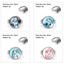 Hatsune Miku anime adjustable rings