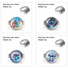 Stitch anime adjustable rings