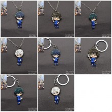 Blue Lock anime alloy key chain necklace