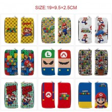 Super Mario game long zipper wallet purse