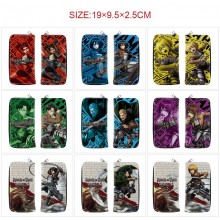 Attack on Titan anime long zipper wallet purse