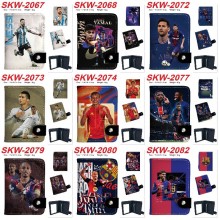 Football Messi Cristiano Ronaldo Mbappe snap wallet buckle purse