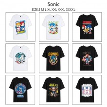 Sonic the Hedgehog anime summer short sleeve cotton t-shirts