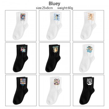 Bluey anime mid length cotton socks