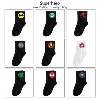 Super Hero Iron Spider-man Super Man Batman mid length cotton socks