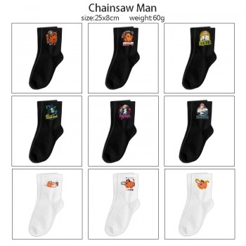 Chainsaw Man anime mid length cotton socks