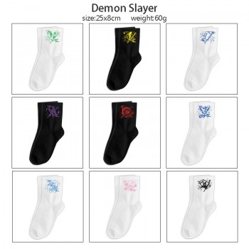 Demon Slayer anime mid length cotton socks