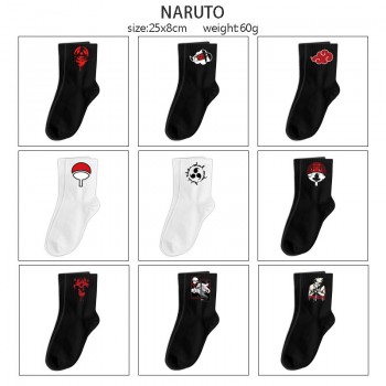 Naruto anime mid length cotton socks
