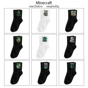 Minecraft game mid length cotton socks