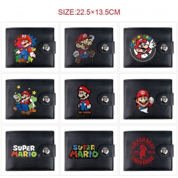Super Mario anime card holder magnetic buckle wallet purse