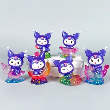 6Pcs/Set Sanrio Kuromi Dream Darkly Series Anime Figures Doll