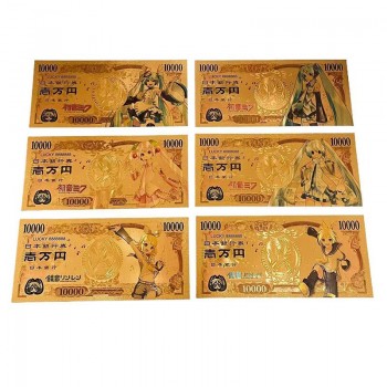 Hatsune Miku anime coin gold banknotes(price for 1pcs)