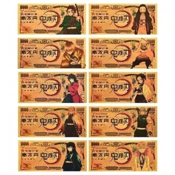 Demon Slayer anime coin gold banknotes(price for 1pcs)