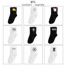 BTS BT21 star mid length cotton socks
