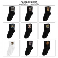 Italian Brainrot anime mid length cotton socks