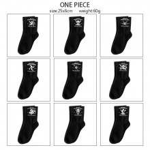 One Piece anime mid length cotton socks