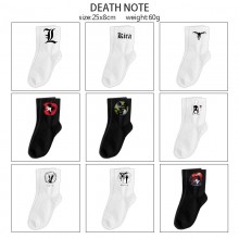 Death Note anime mid length cotton socks