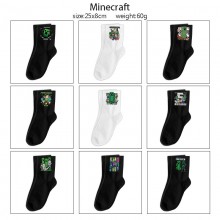 Minecraft game mid length cotton socks
