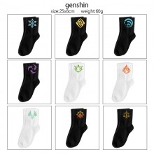 Genshin Impact game mid length cotton socks