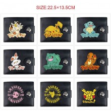 Pokemon anime card holder magnetic buckle wallet p...