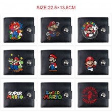 Super Mario anime card holder magnetic buckle wallet purse