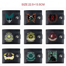 My Hero Academia anime card holder magnetic buckle wallet purse