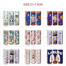 Labubu anime coffee water bottle cup with straw stainless steel