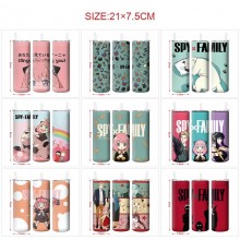SPY x FAMILY anime coffee water bottle cup with straw stainless steel
