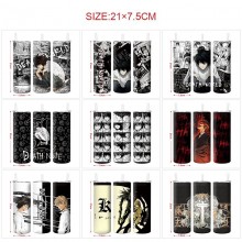 Death Note anime coffee water bottle cup with straw stainless steel