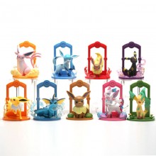 12pcs/set Pokemon Eevee Family Pikachu Jolteon Sylveon anime figure(OPP bag)