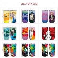 Chainsaw Man anime coffee water bottle cup with st...