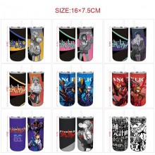 EVA anime coffee water bottle cup with straw stain...