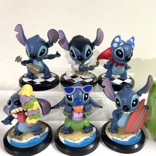 6pcs/set Stitch lovers anime figures(OPP bag)