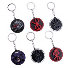 Berserk anime alloy movable key chain
