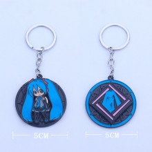 Hatsune Miku anime movable alloy key chain